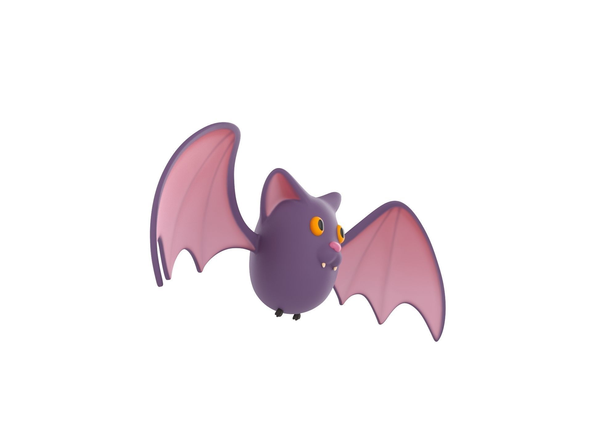 Cartoon Bat 3D model_2