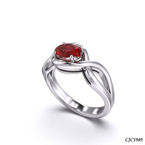 CJC1949 Ladies womans womens diamond ruby emerald Rings 3D print model