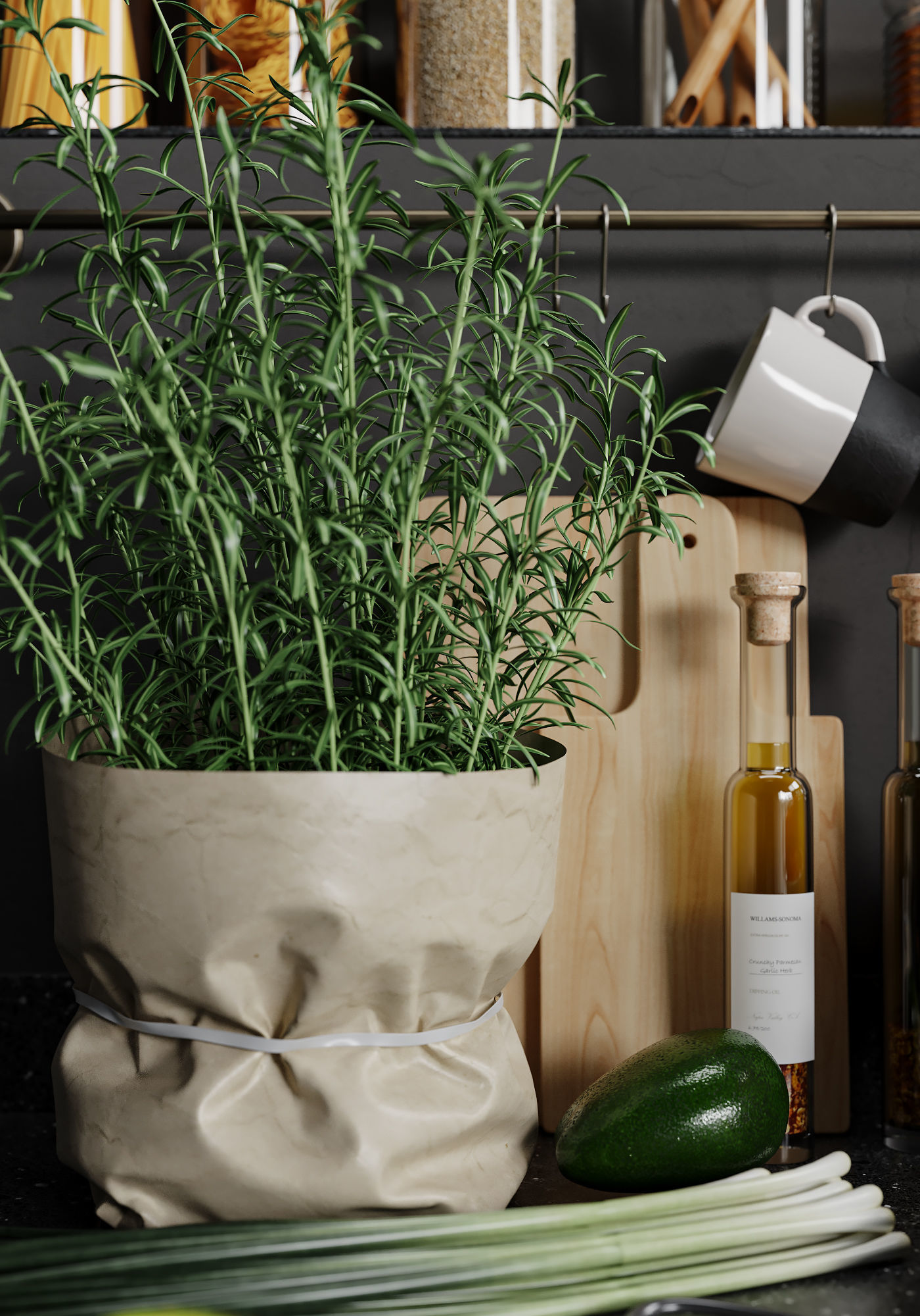 Decorative kitchen set 02 by Systemh11 Low-poly 3D model_5