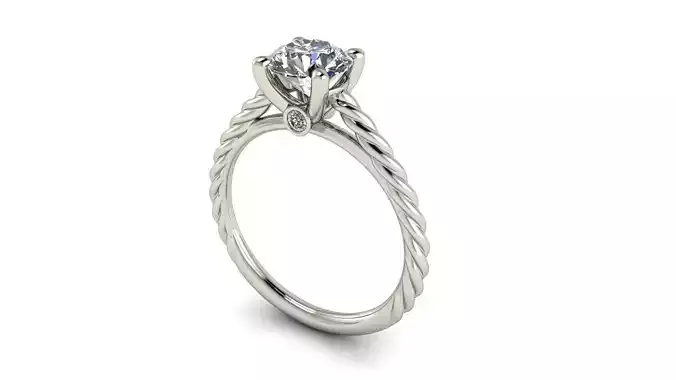 Round Shaped Halo Engagement Ring with diamond 