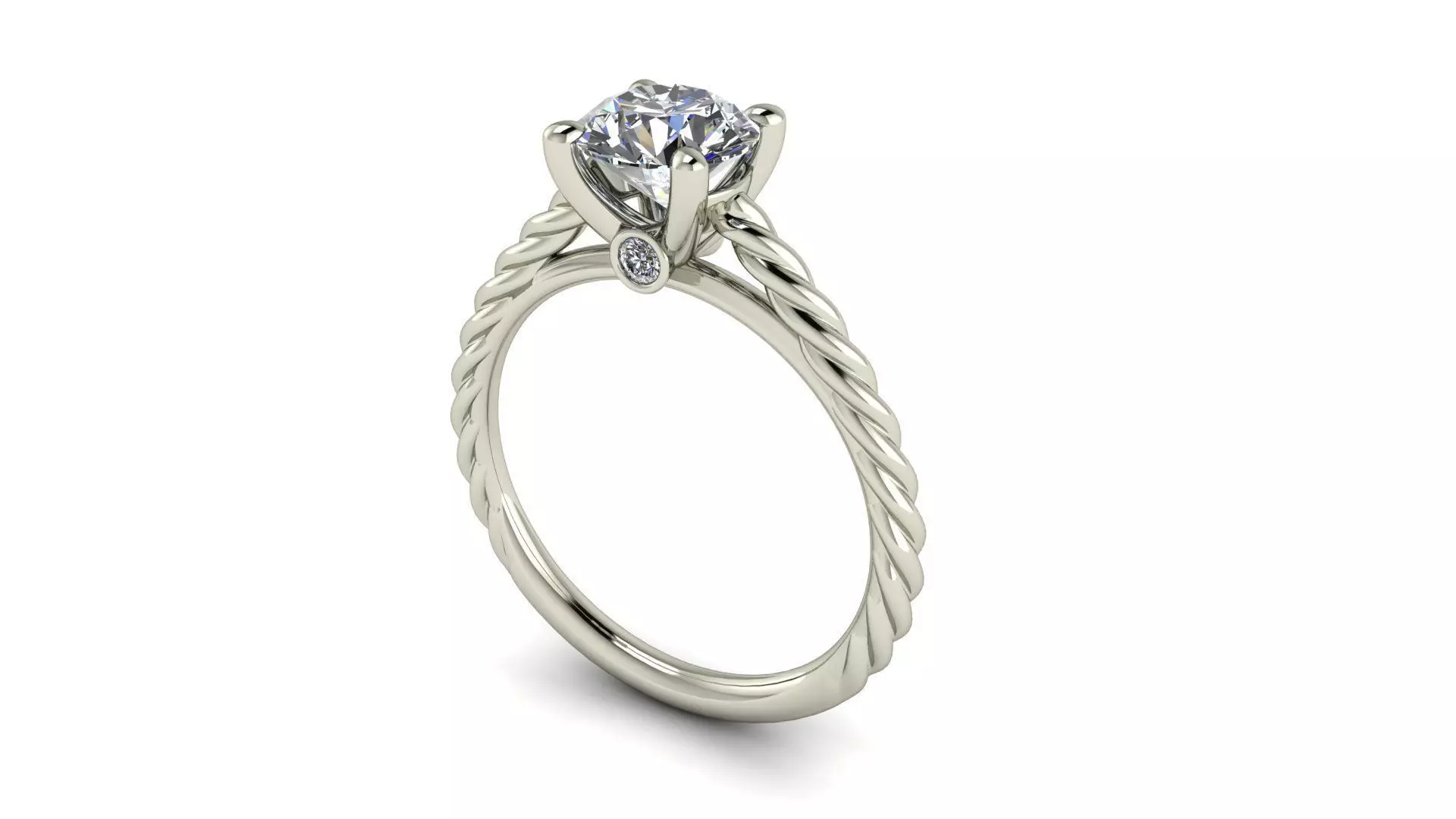 Round Shaped Halo Engagement Ring with diamond 3D print model