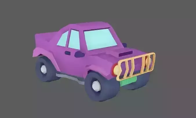 low poly car model