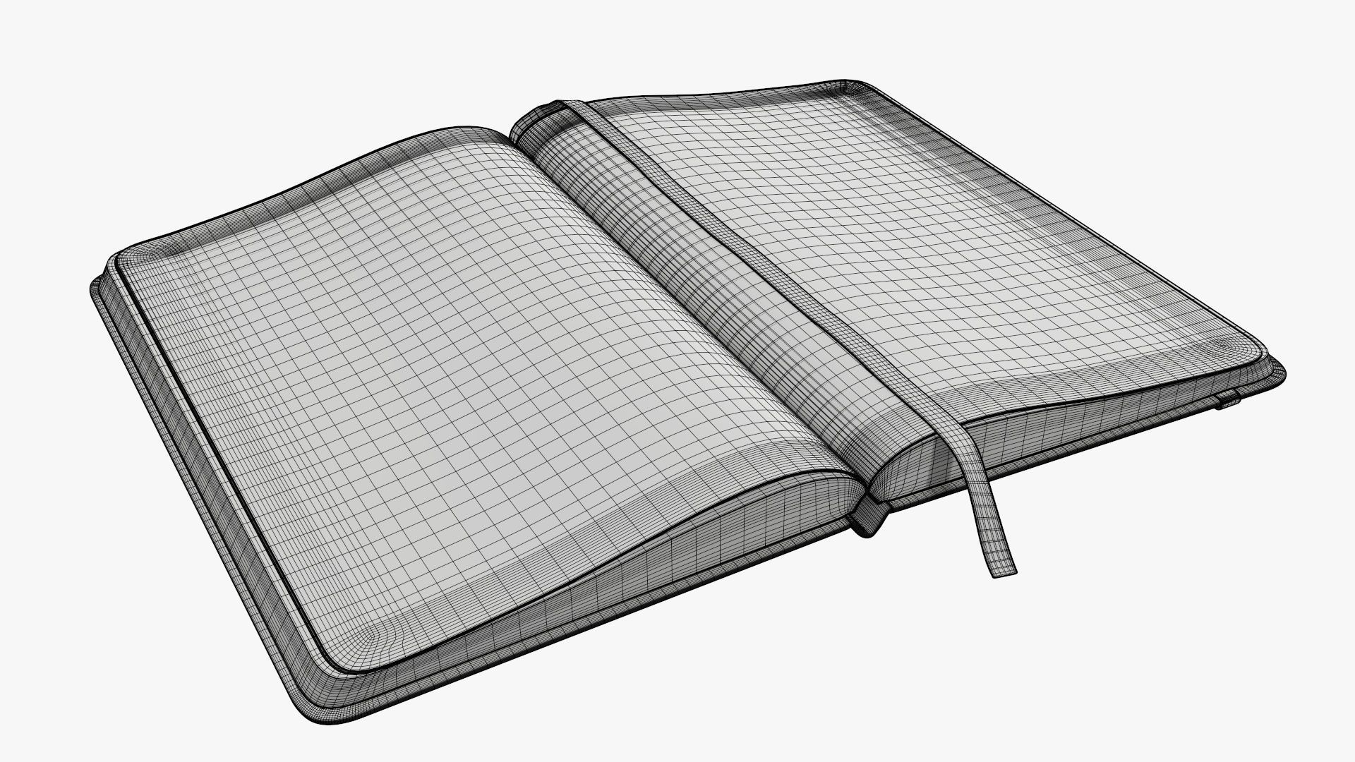 Notebooks hardcover with strap open close 3D Model Collection_19