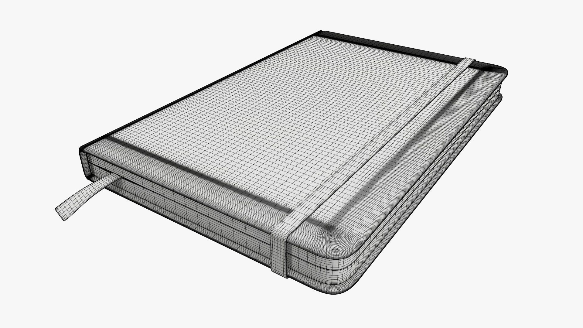 Notebooks hardcover with strap open close 3D Model Collection_17