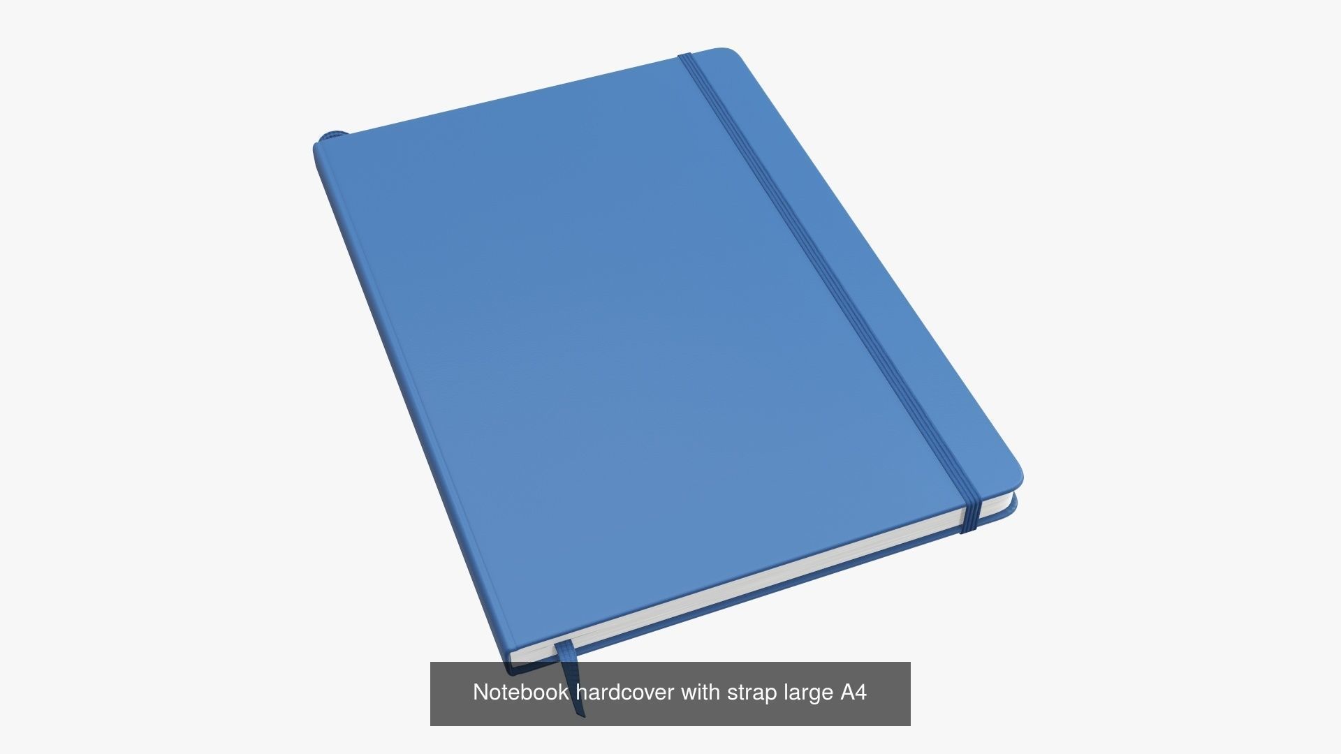 Notebooks hardcover with strap open close 3D Model Collection_1
