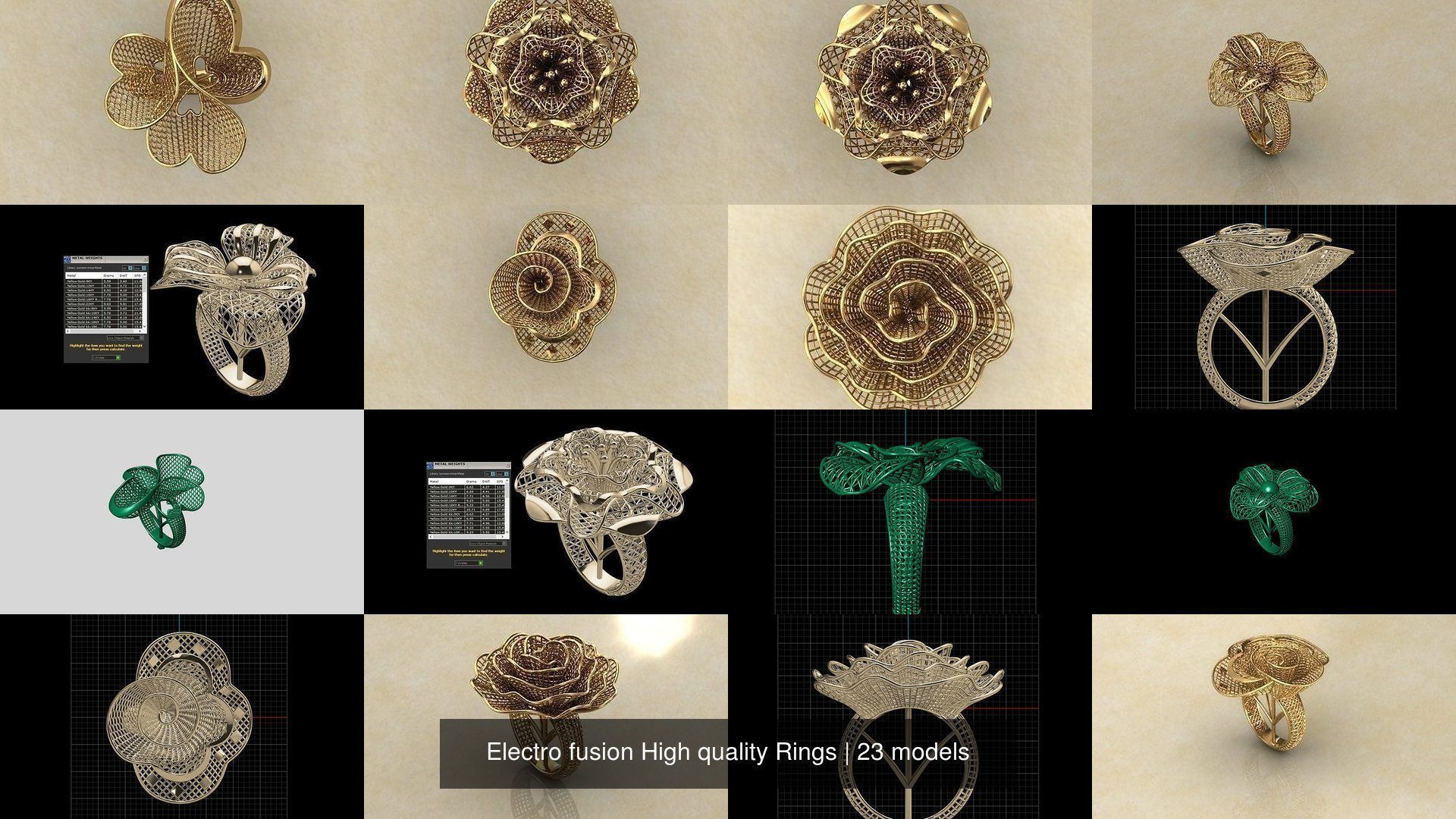 Electro fusion High quality Rings 3D Model Collection_2