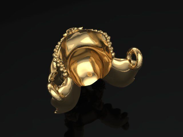Ganesh Elephant lucky pendant 3D print model_6