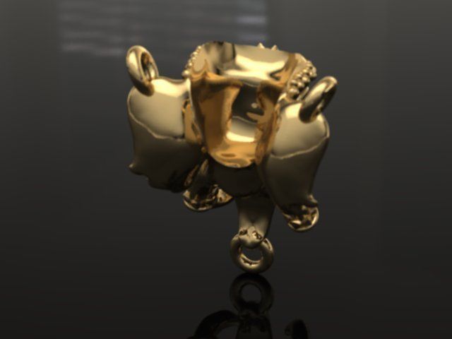 Ganesh Elephant lucky pendant 3D print model_7