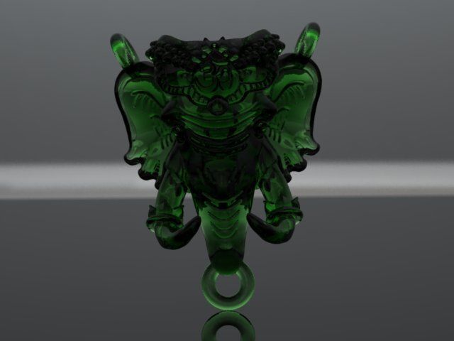 Ganesh Elephant lucky pendant 3D print model_10