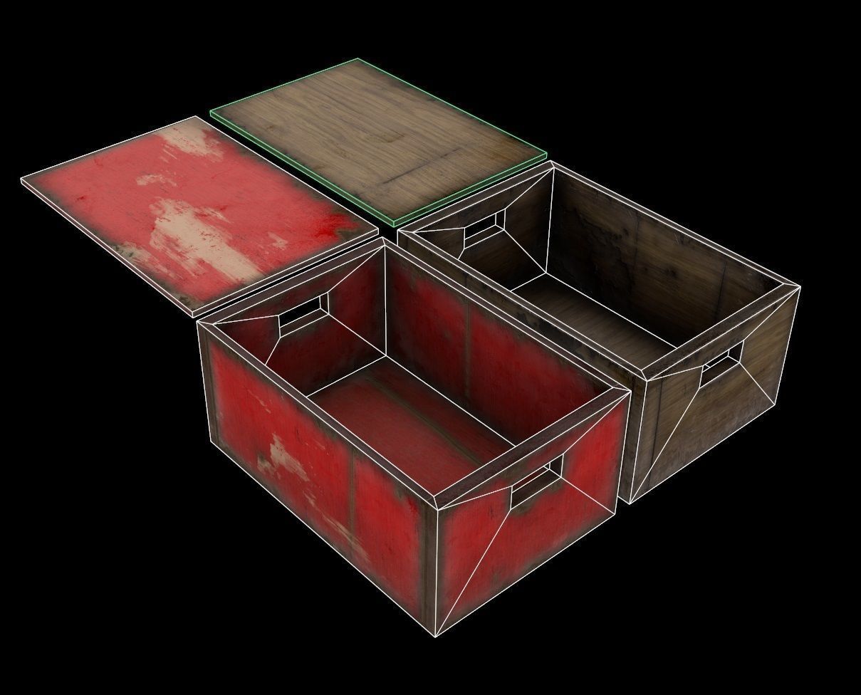 vintage beer crate - PBR Low-poly 3D model_7