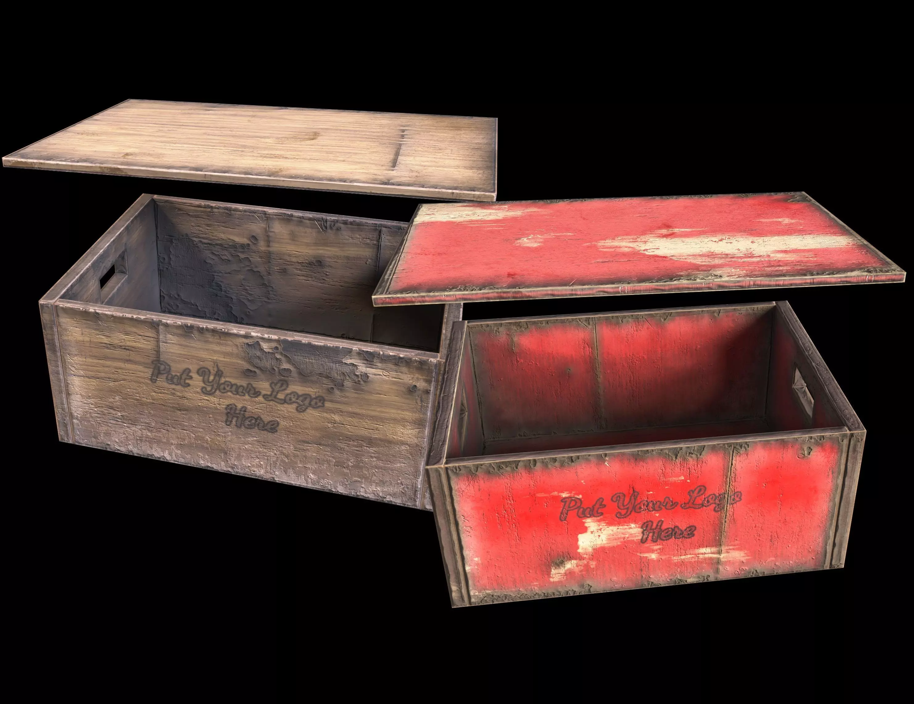 vintage beer crate - PBR Low-poly 3D model_0