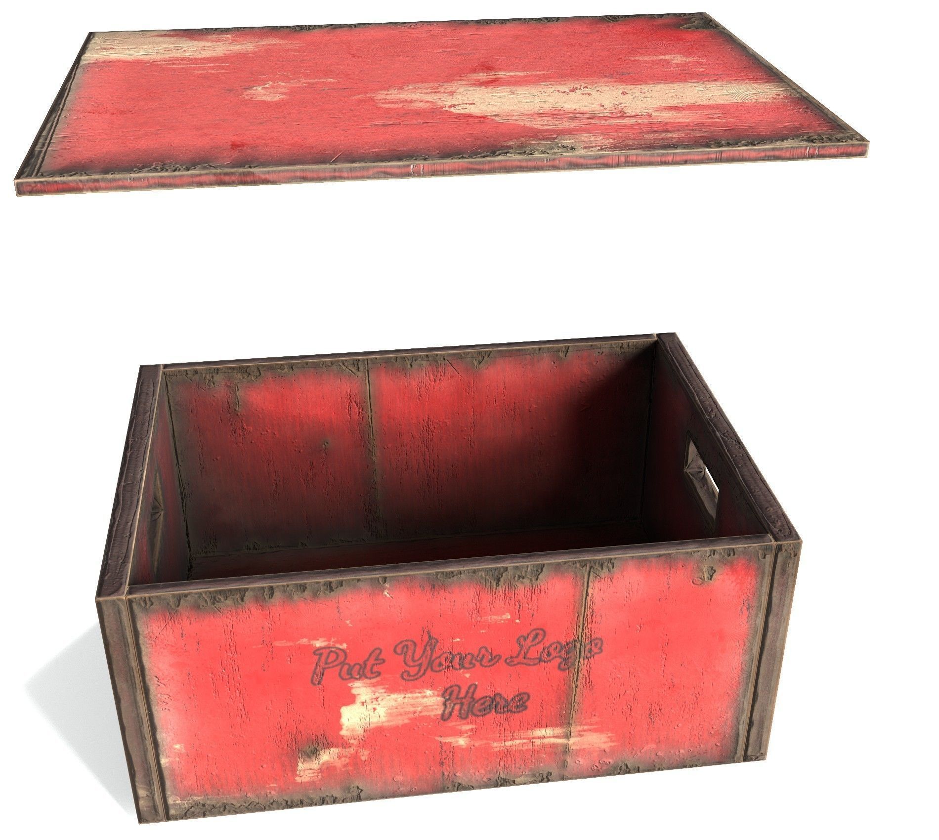 vintage beer crate - PBR Low-poly 3D model_5