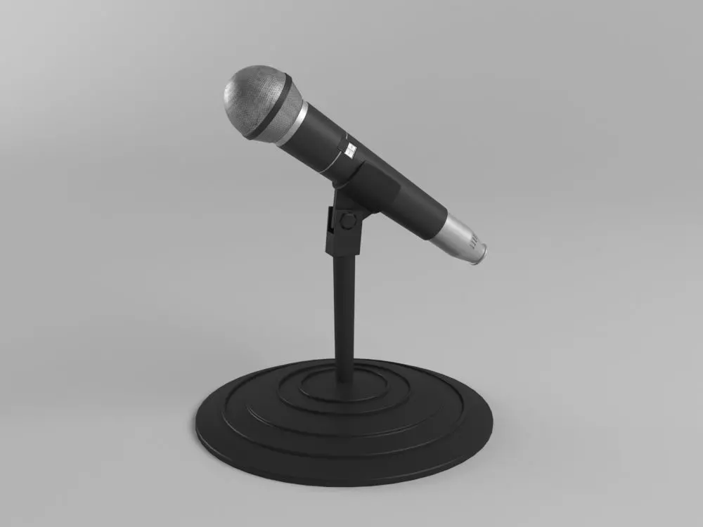 microphone and stand Free 3D model_0