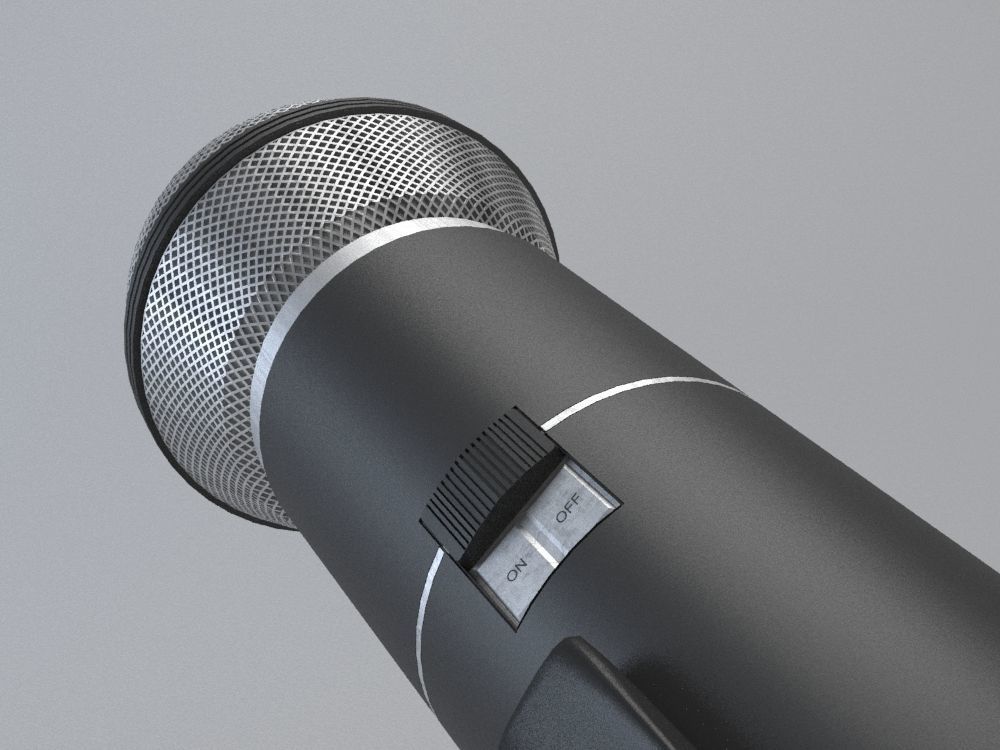microphone and stand Free 3D model_2