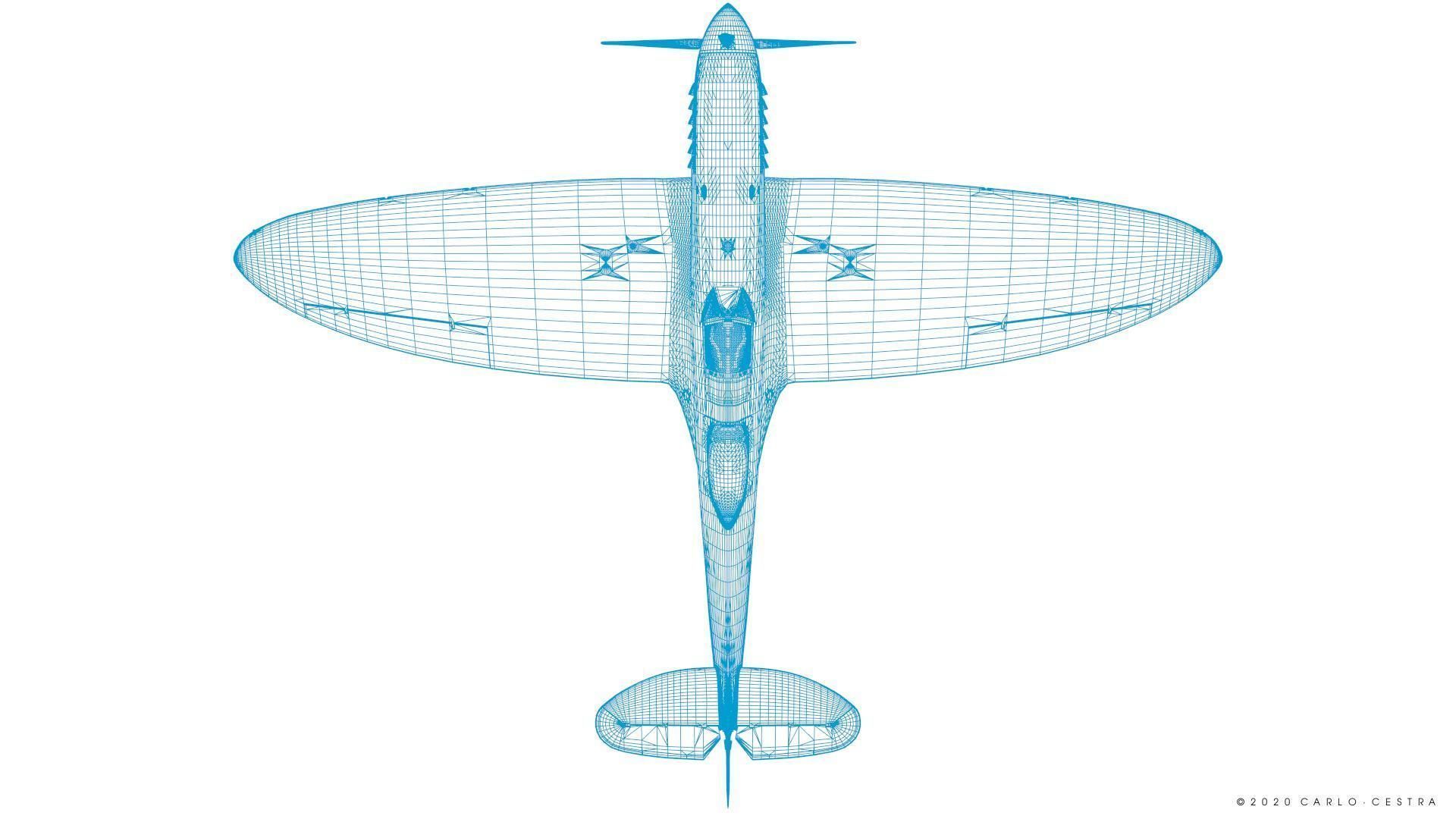 SPITFIRE TR MK9 - Rigged Low-poly 3D model_38