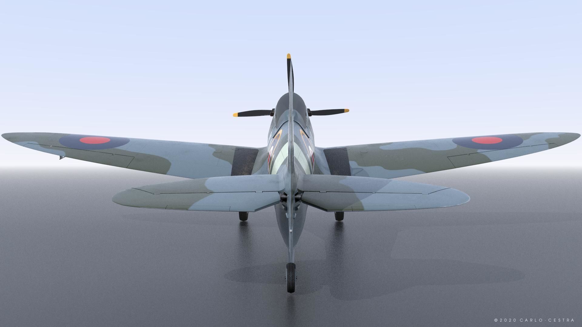 SPITFIRE TR MK9 - Rigged Low-poly 3D model_14