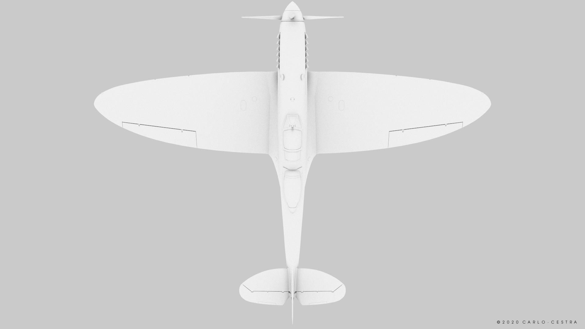 SPITFIRE TR MK9 - Rigged Low-poly 3D model_22