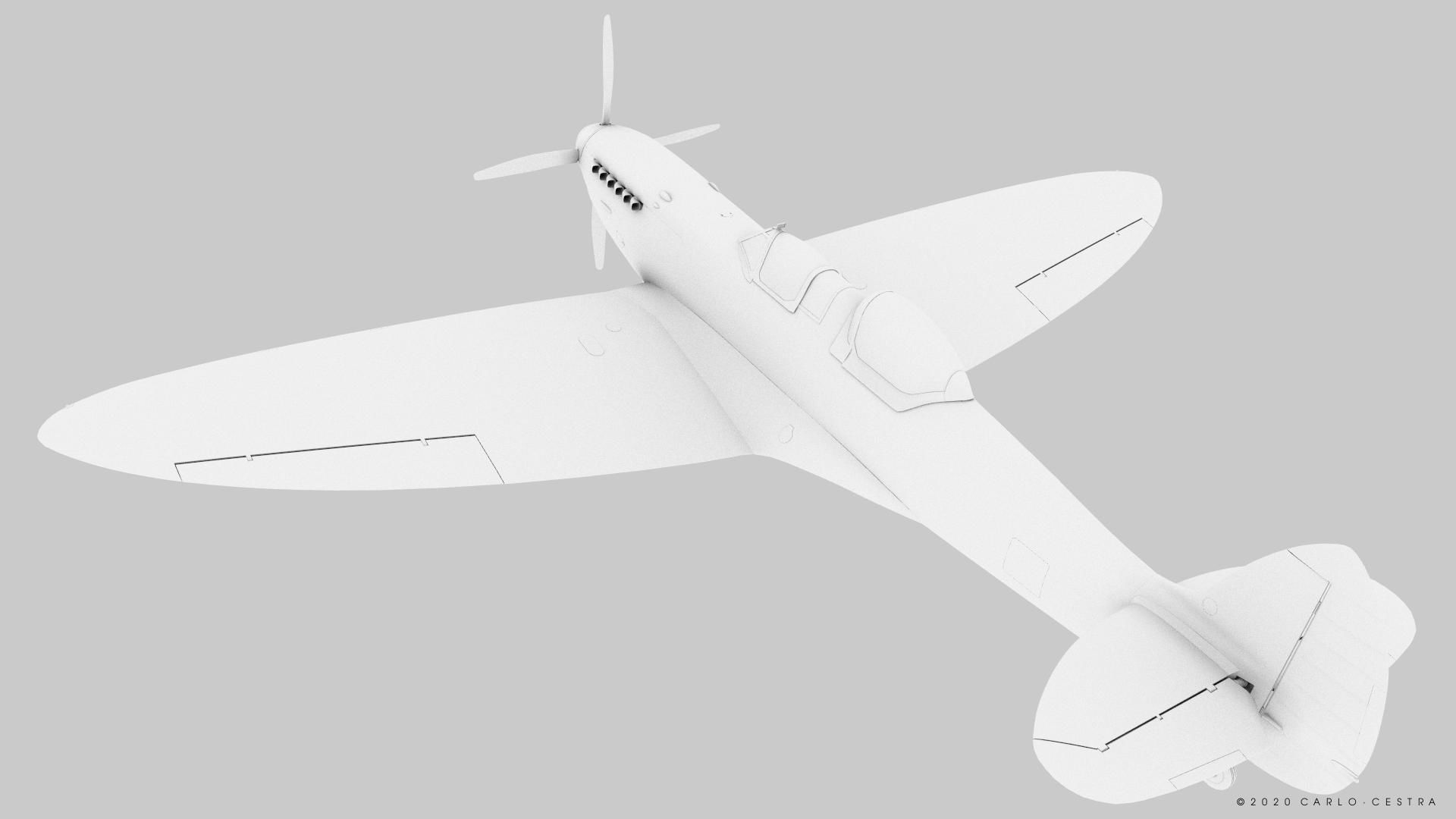 SPITFIRE TR MK9 - Rigged Low-poly 3D model_34