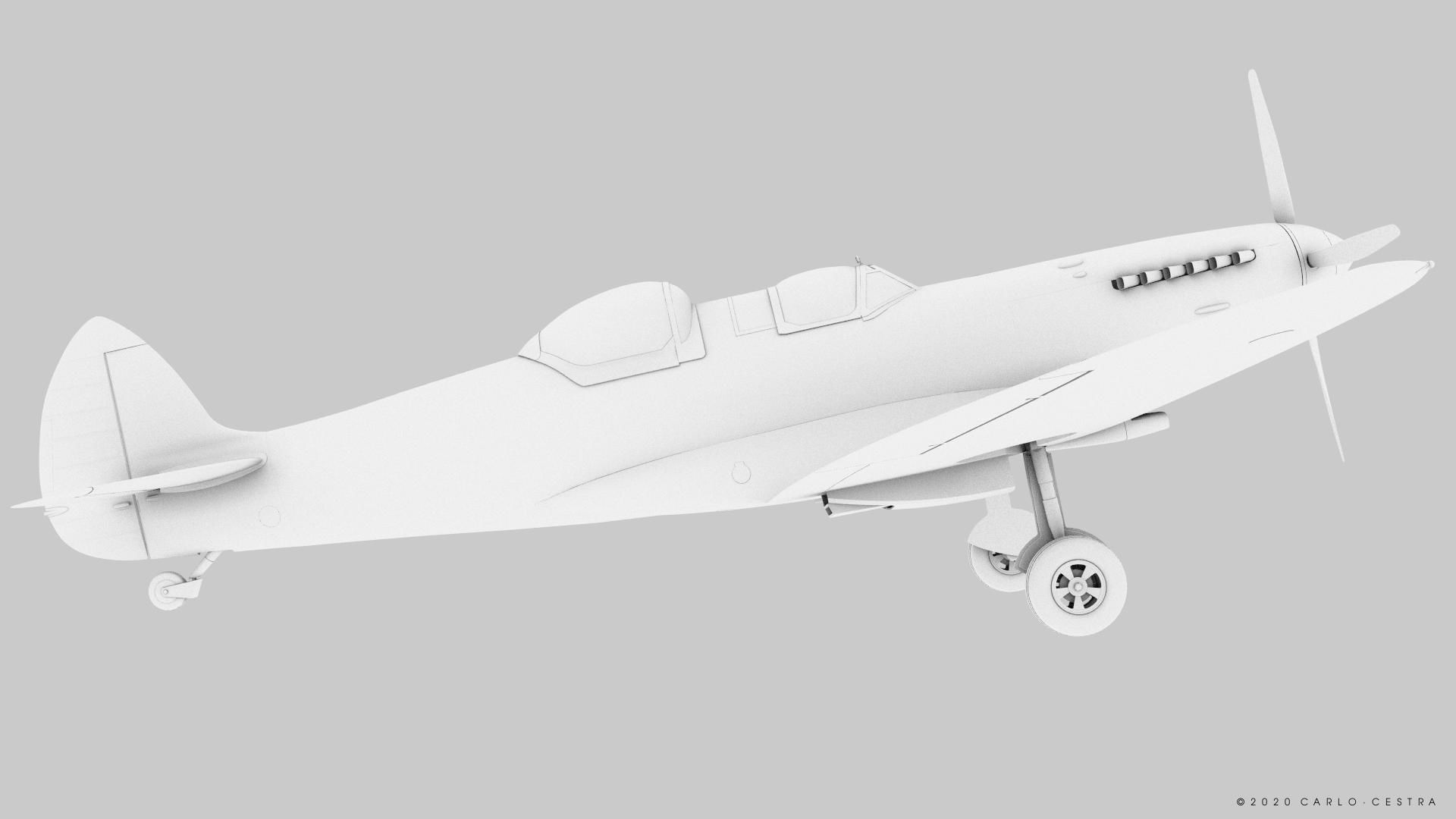 SPITFIRE TR MK9 - Rigged Low-poly 3D model_36