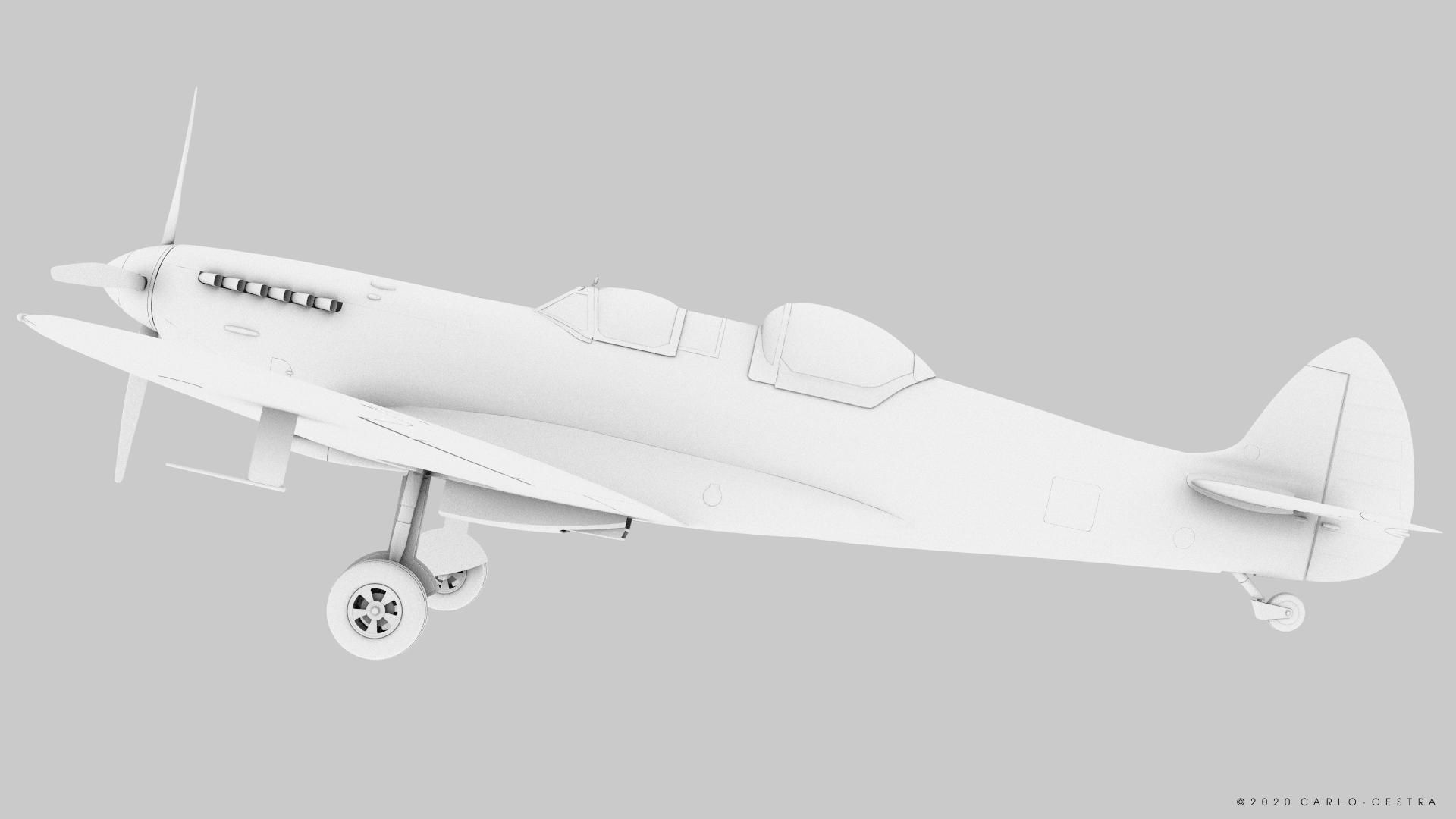SPITFIRE TR MK9 - Rigged Low-poly 3D model_35