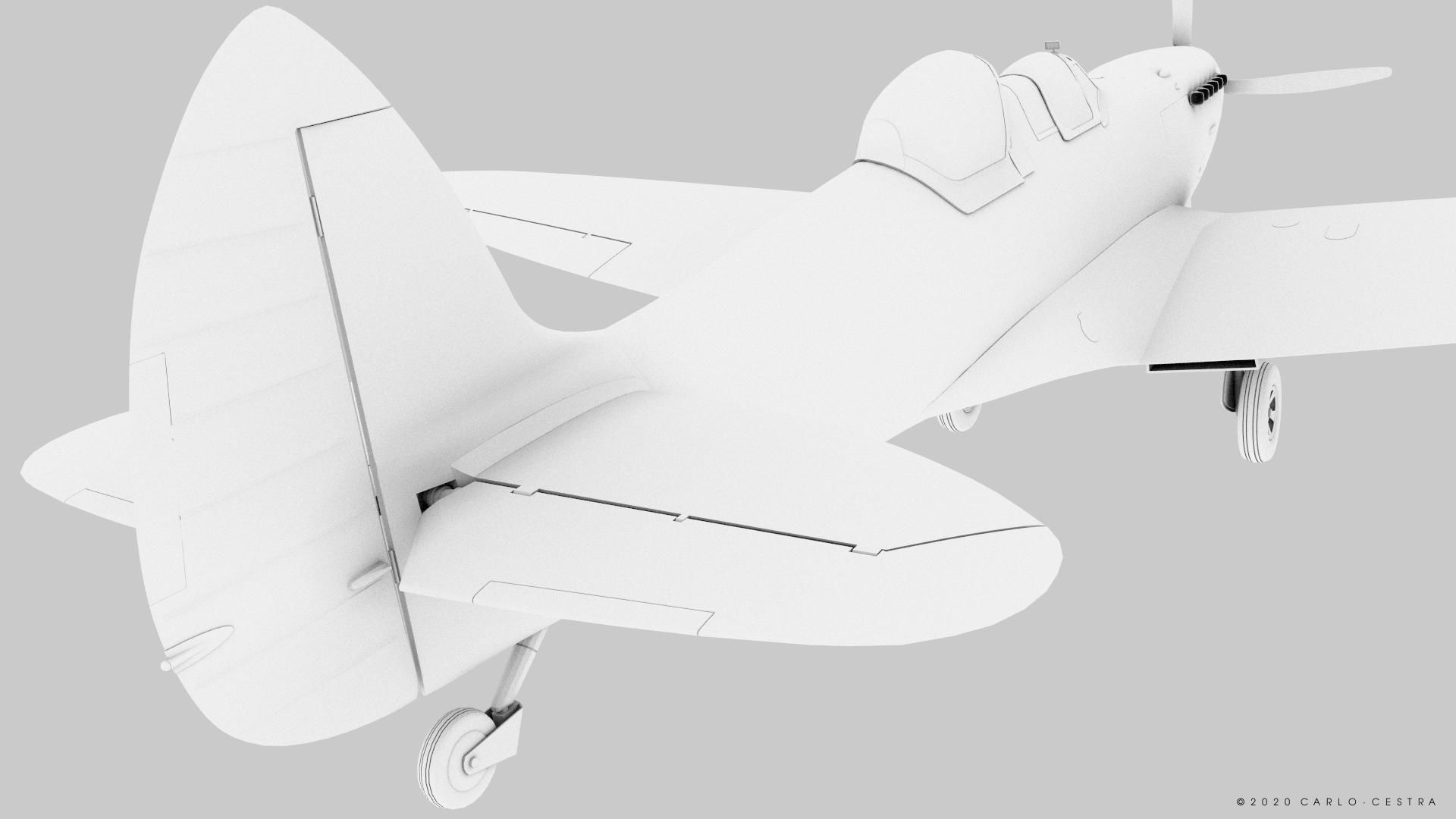 SPITFIRE TR MK9 - Rigged Low-poly 3D model_29