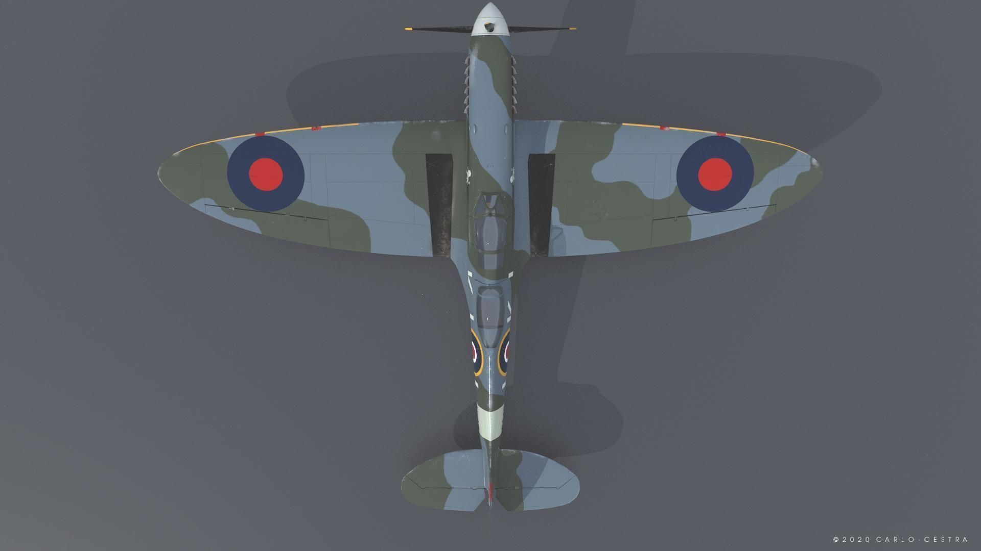 SPITFIRE TR MK9 - Rigged Low-poly 3D model_16