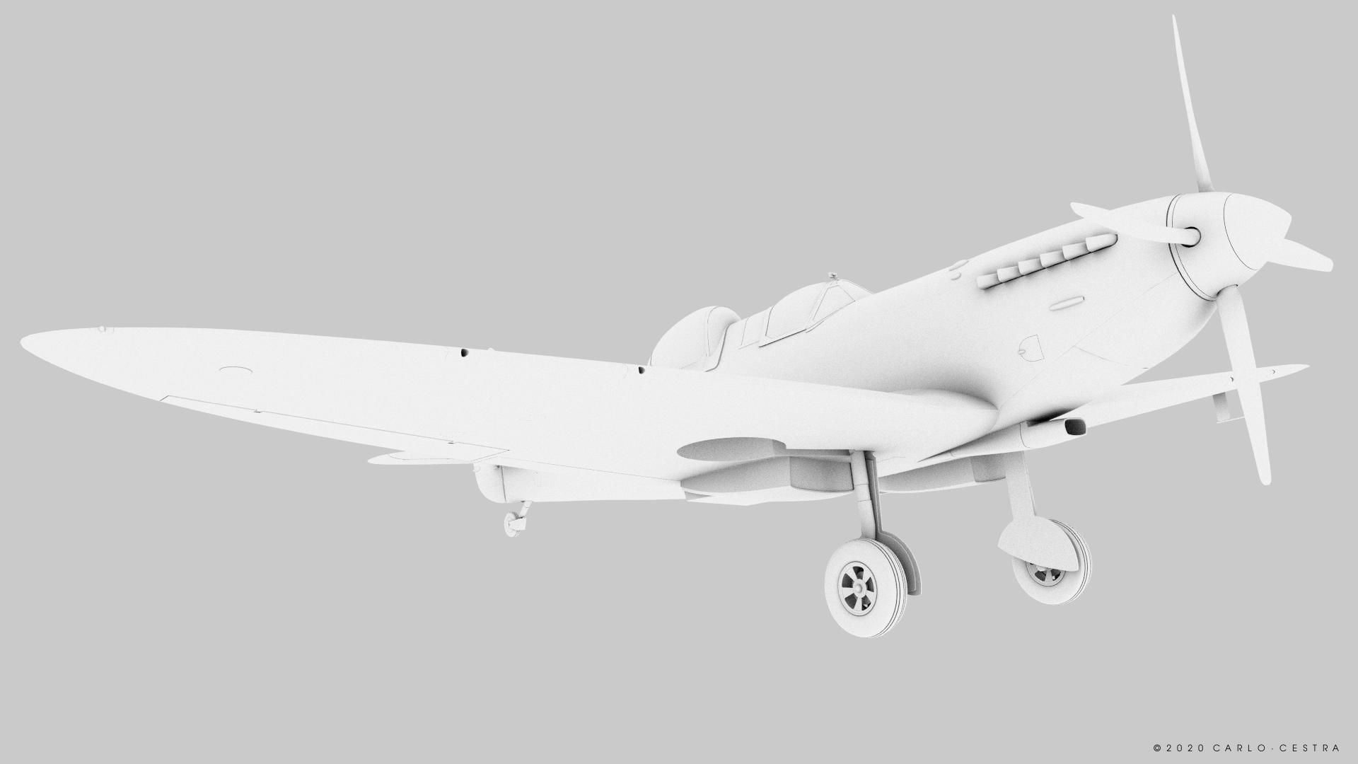SPITFIRE TR MK9 - Rigged Low-poly 3D model_23