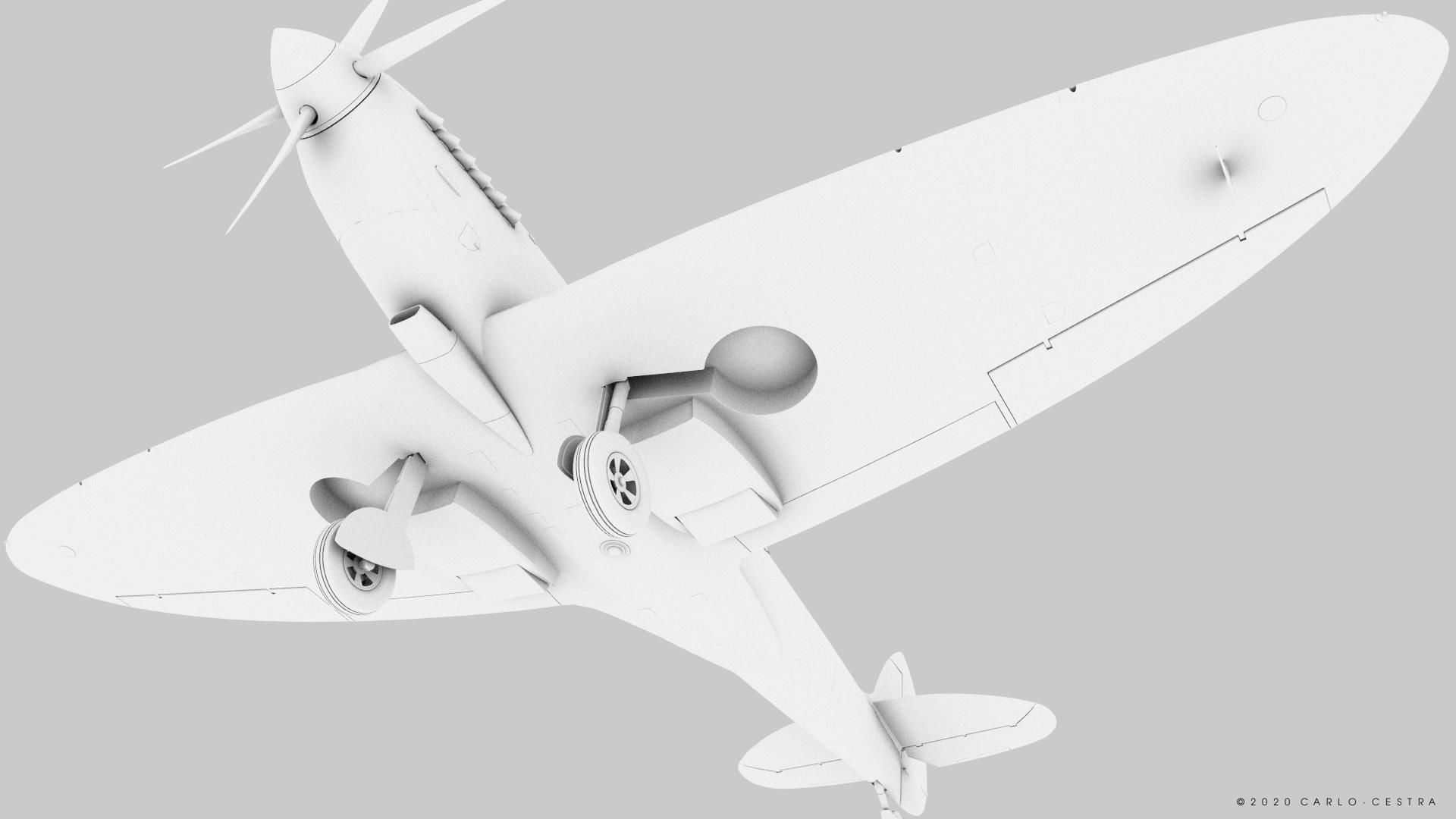 SPITFIRE TR MK9 - Rigged Low-poly 3D model_32
