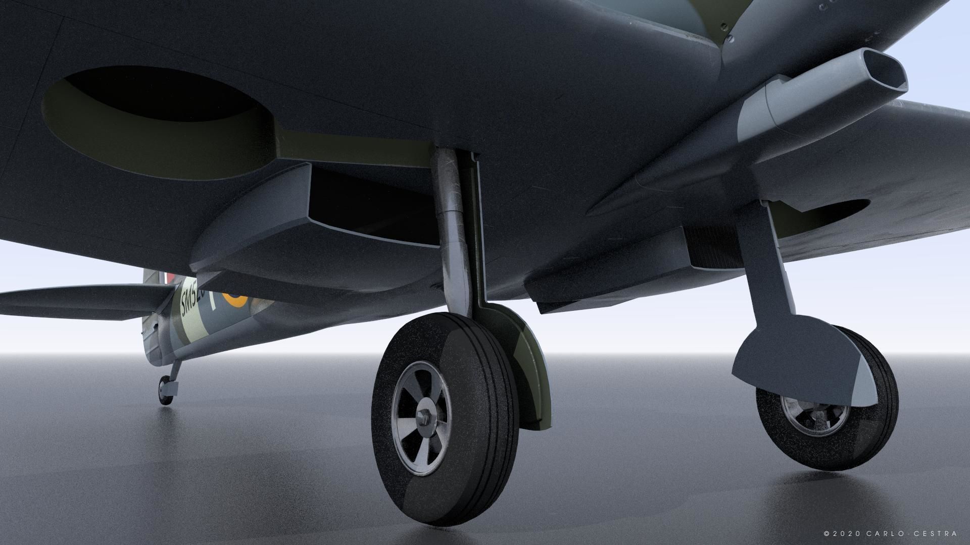 SPITFIRE TR MK9 - Rigged Low-poly 3D model_8