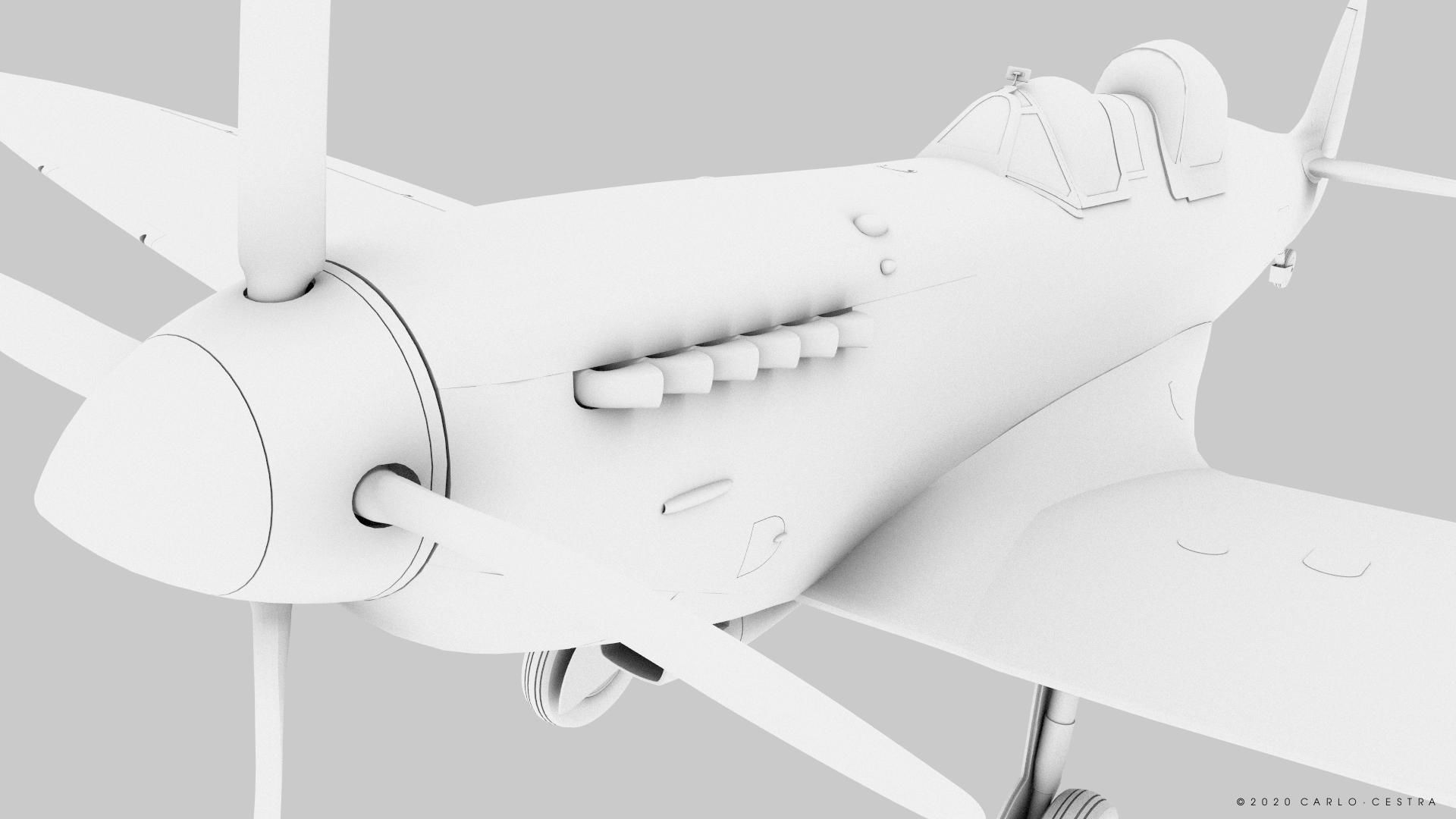 SPITFIRE TR MK9 - Rigged Low-poly 3D model_33