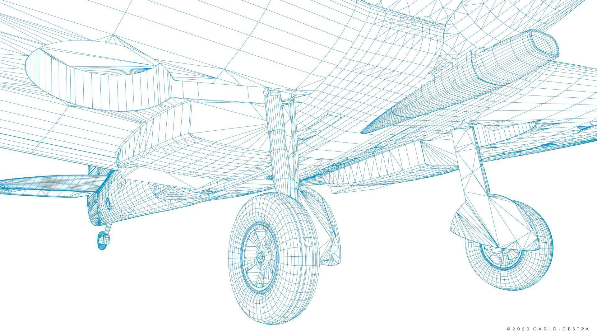 SPITFIRE TR MK9 - Rigged Low-poly 3D model_45