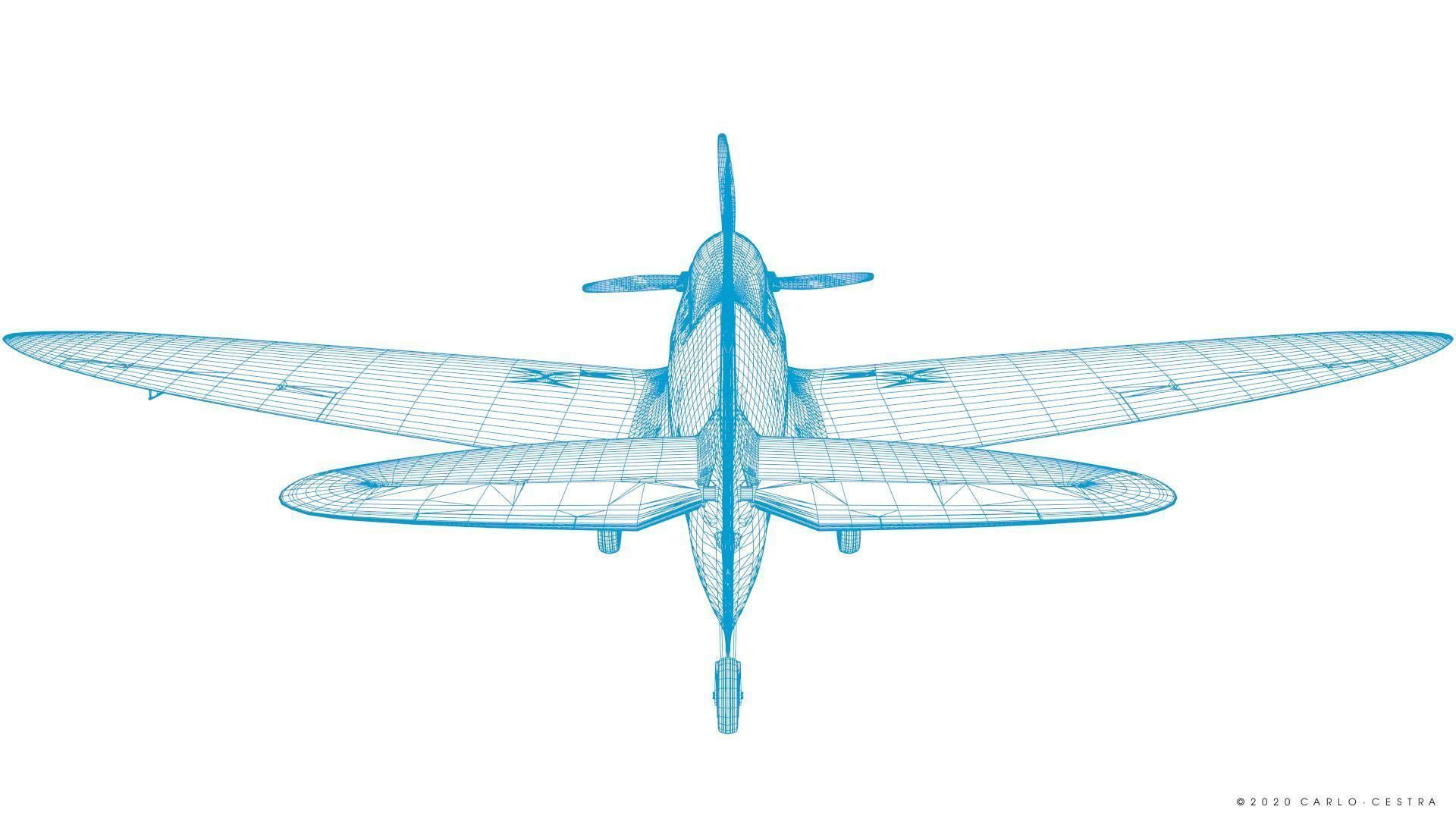 SPITFIRE TR MK9 - Rigged Low-poly 3D model_39