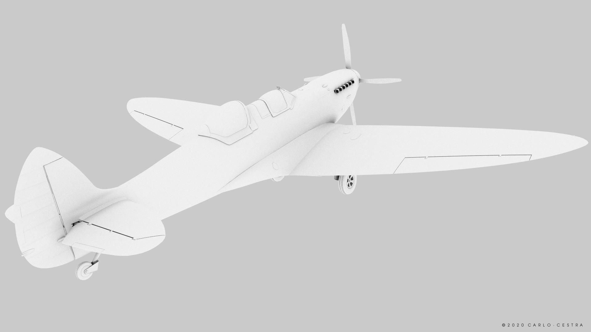 SPITFIRE TR MK9 - Rigged Low-poly 3D model_27