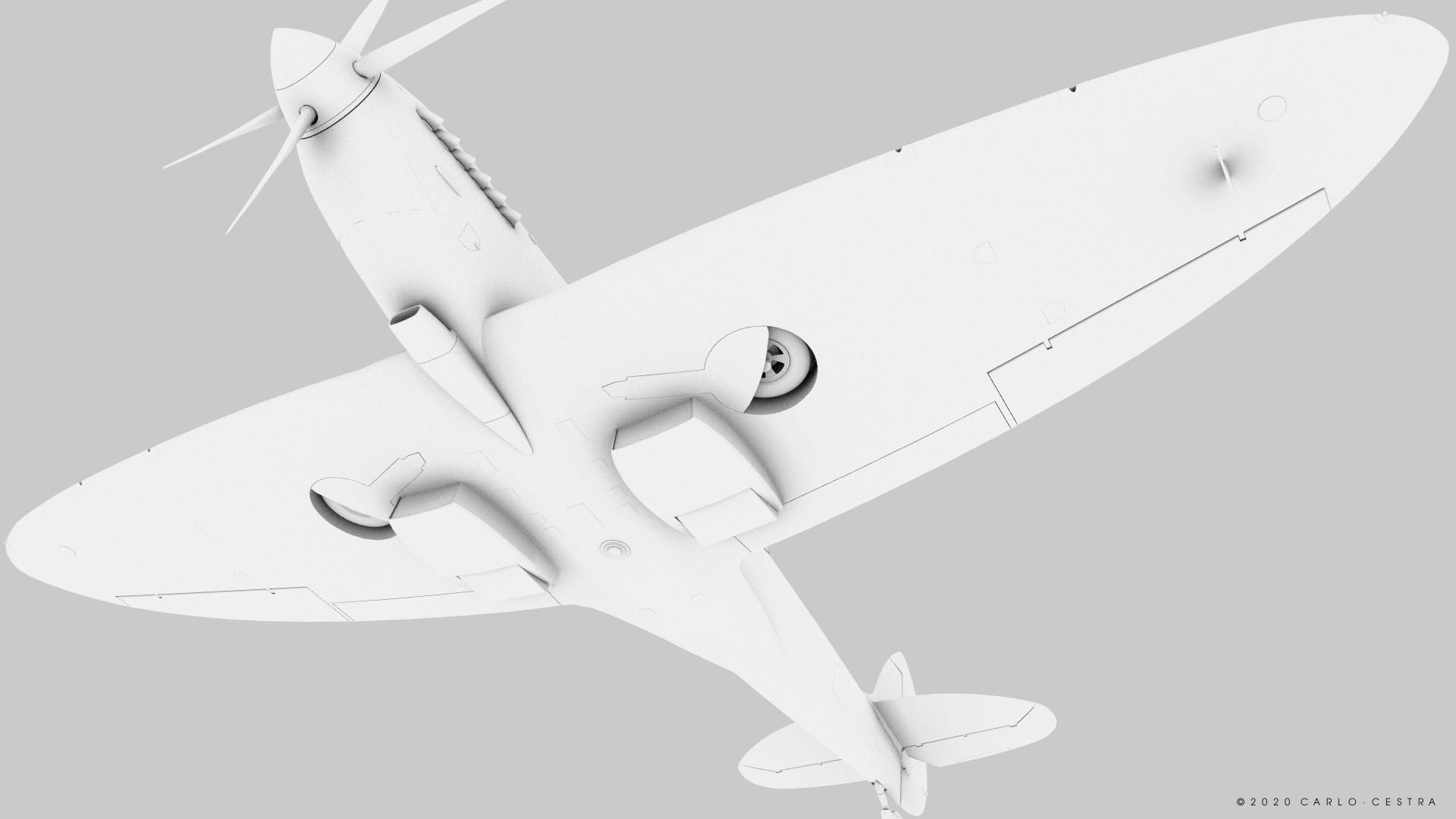 SPITFIRE TR MK9 - Rigged Low-poly 3D model_24