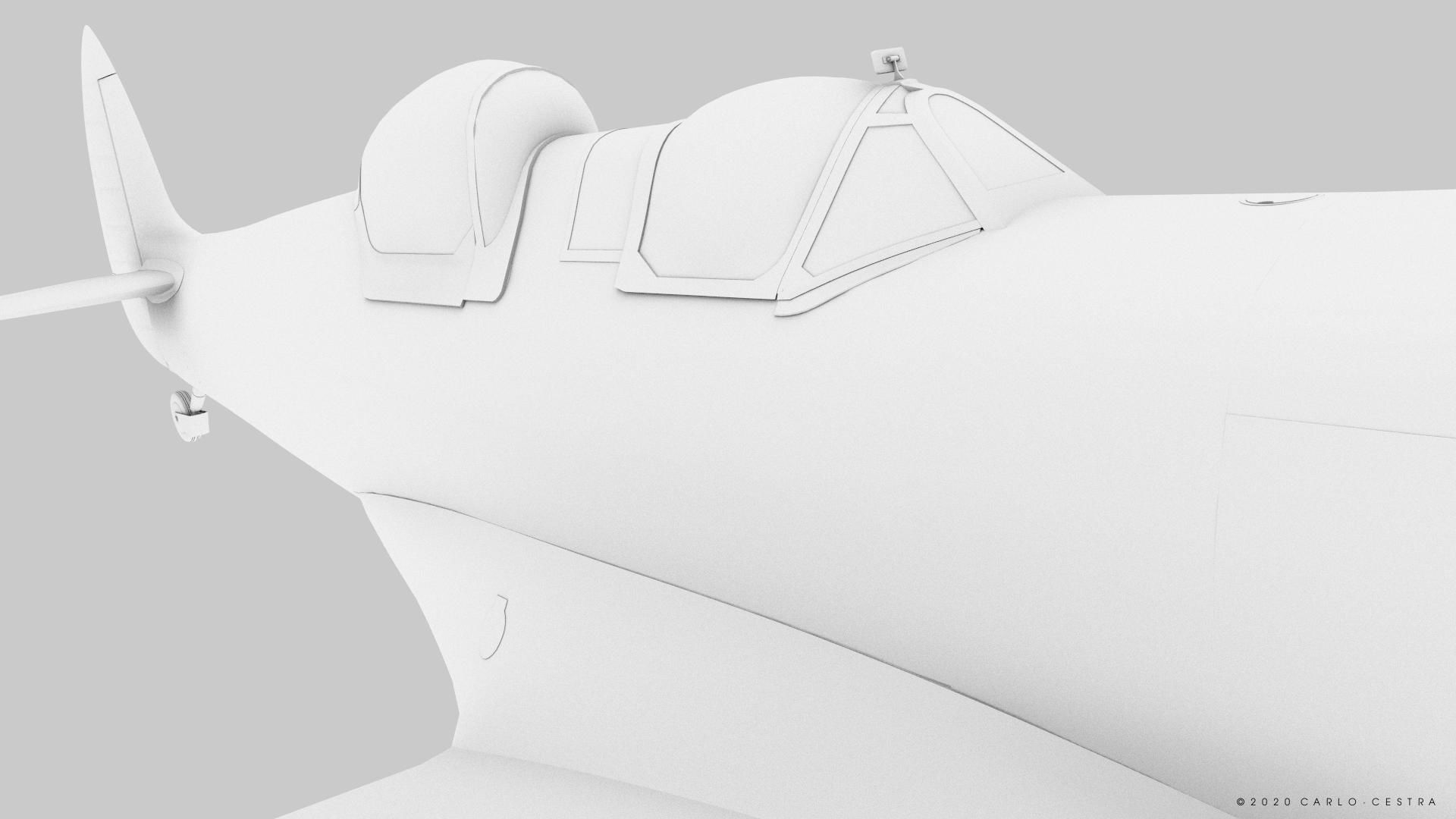 SPITFIRE TR MK9 - Rigged Low-poly 3D model_26