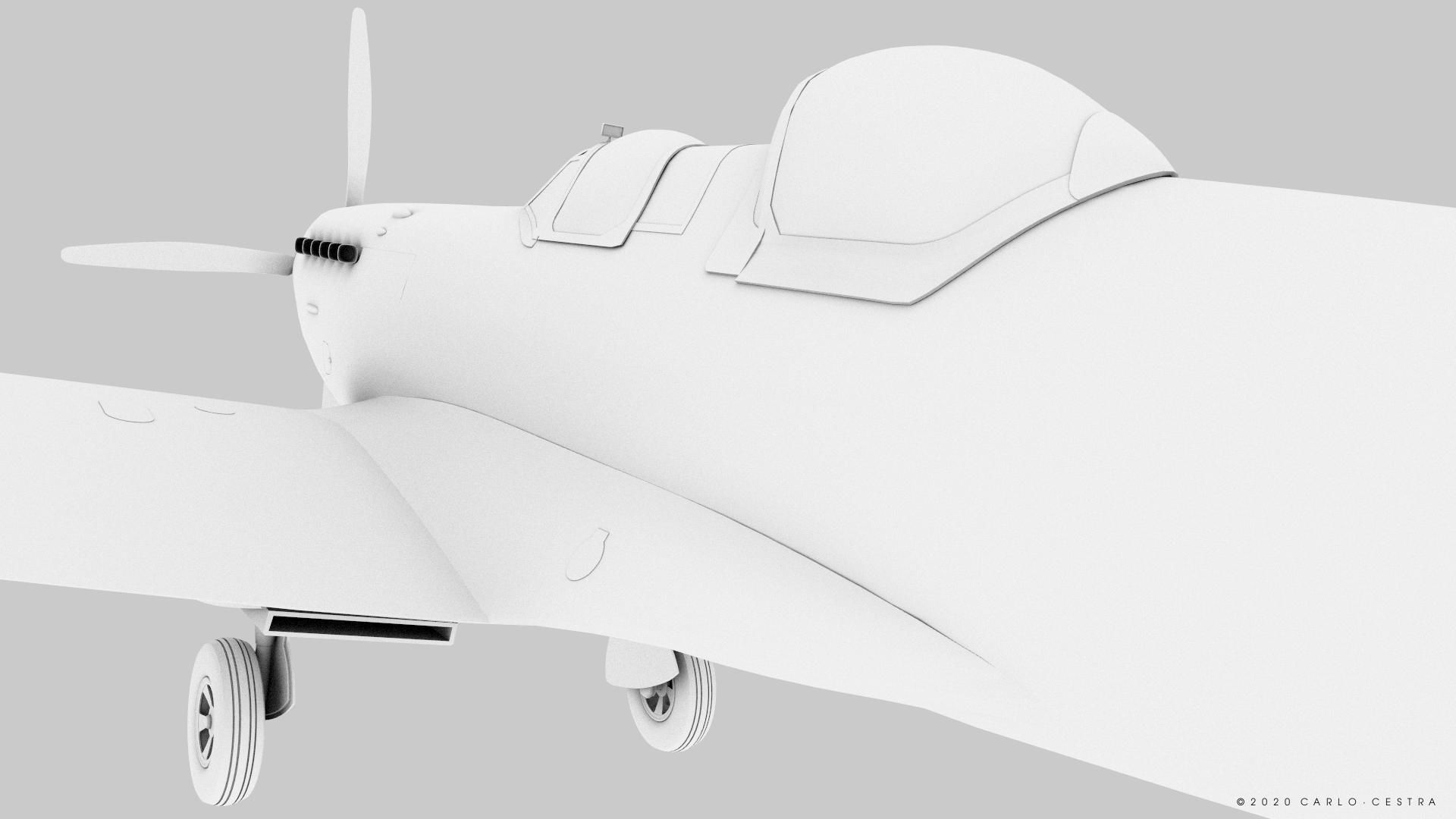 SPITFIRE TR MK9 - Rigged Low-poly 3D model_37