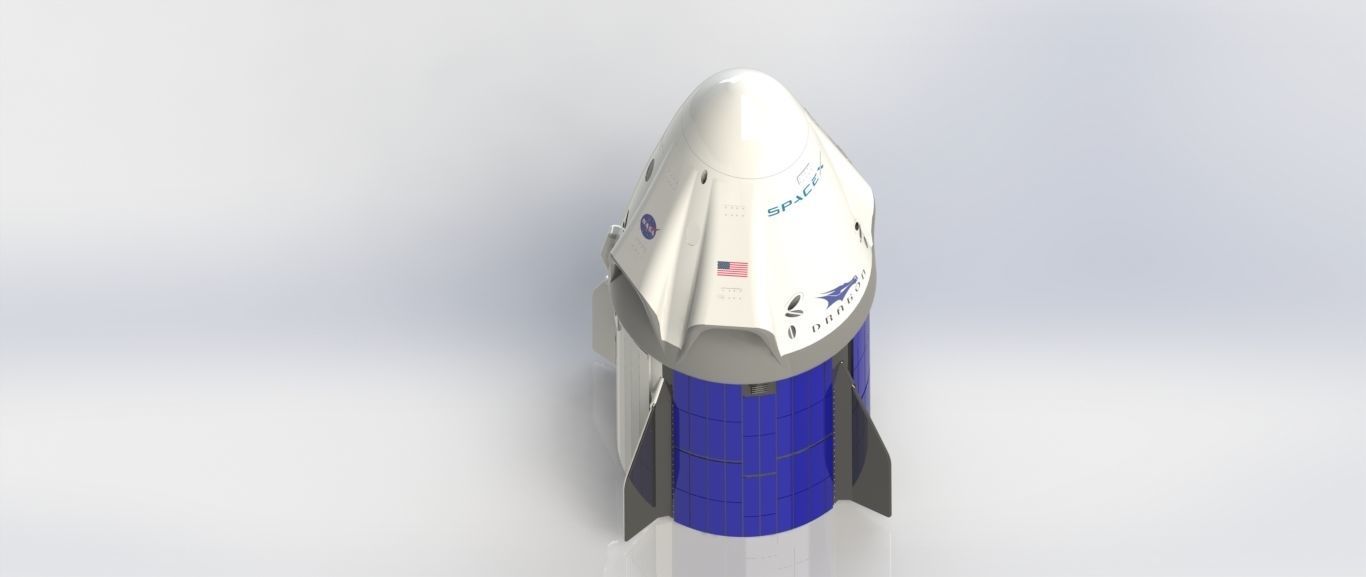 Spacex Dragon Crew Capsule 3D model_1