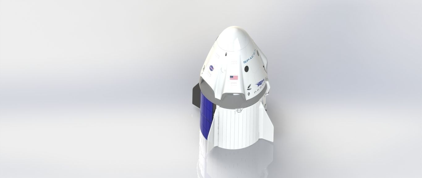 Spacex Dragon Crew Capsule 3D model_2