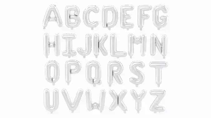 Balloon Alphabet Silver