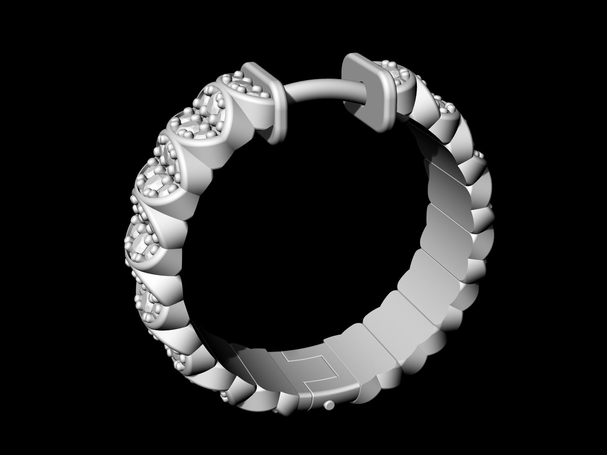 Brilliant Hoop earrings 3D print model_5