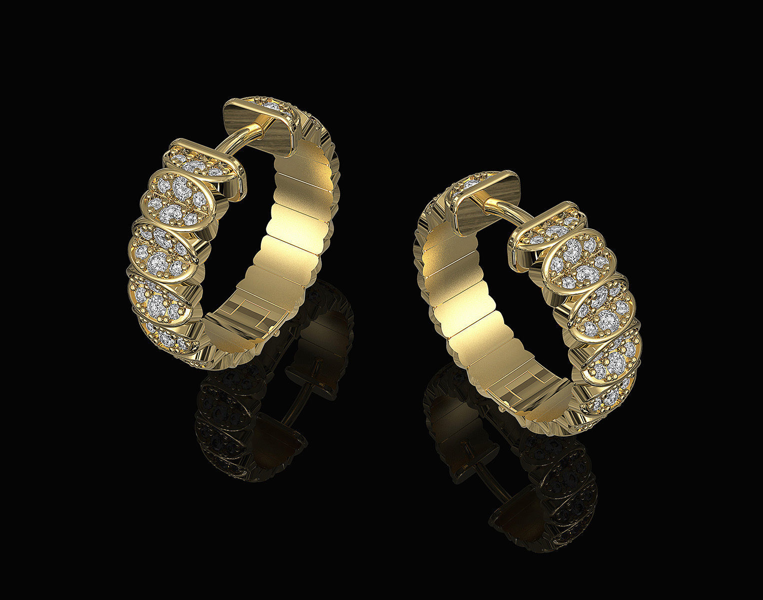 Brilliant Hoop earrings 3D print model_2