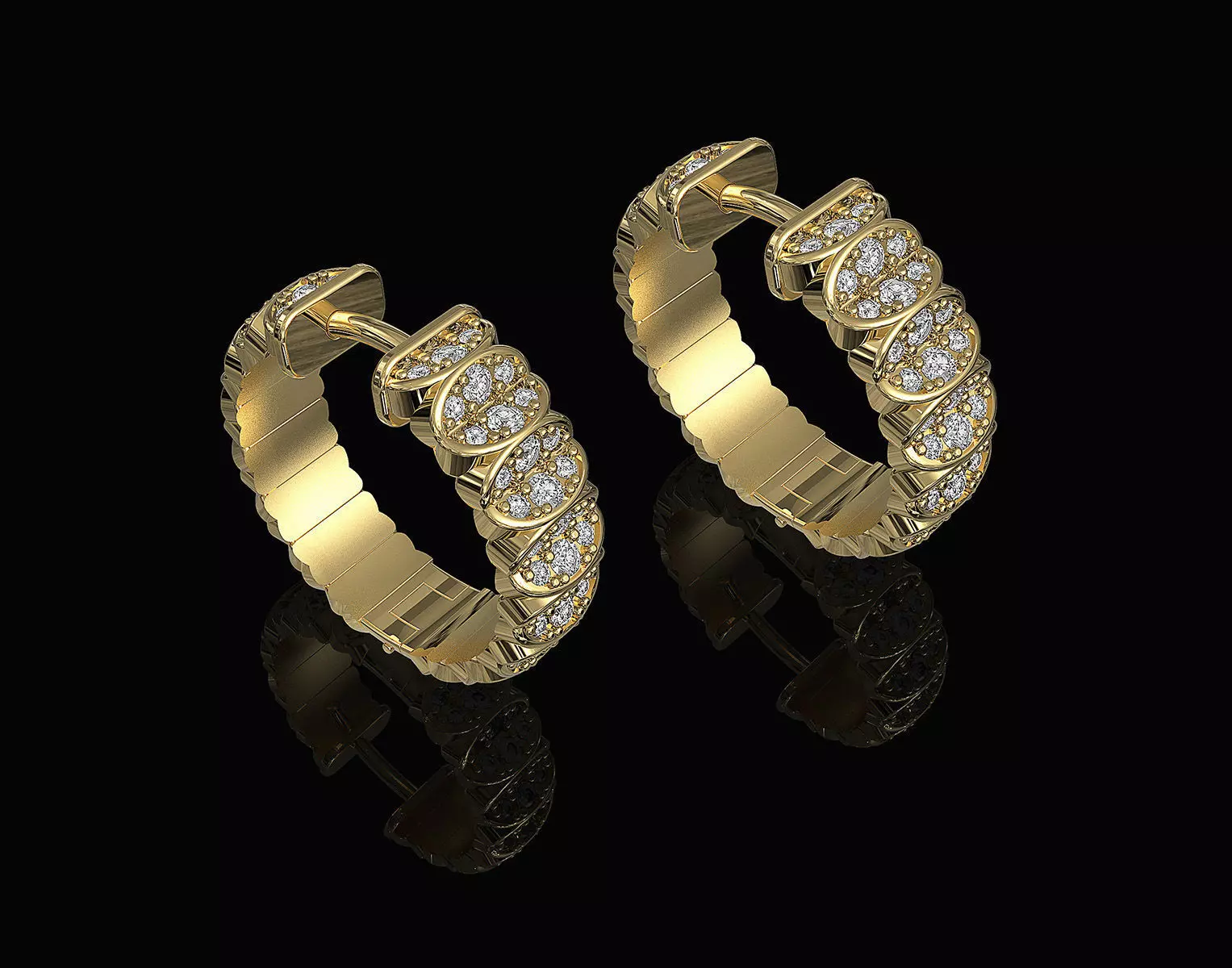Brilliant Hoop earrings 3D print model_0