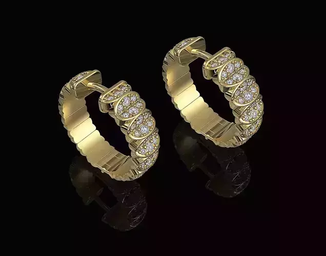 Brilliant Hoop earrings 3D print model