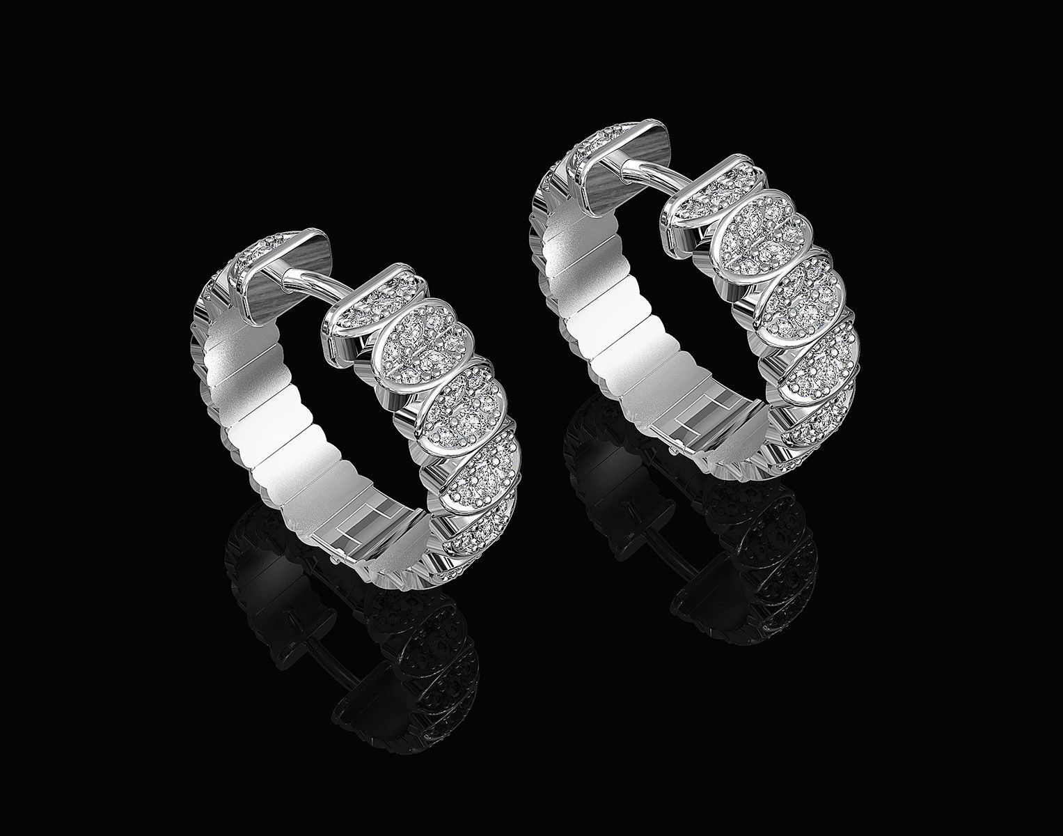 Brilliant Hoop earrings 3D print model_1