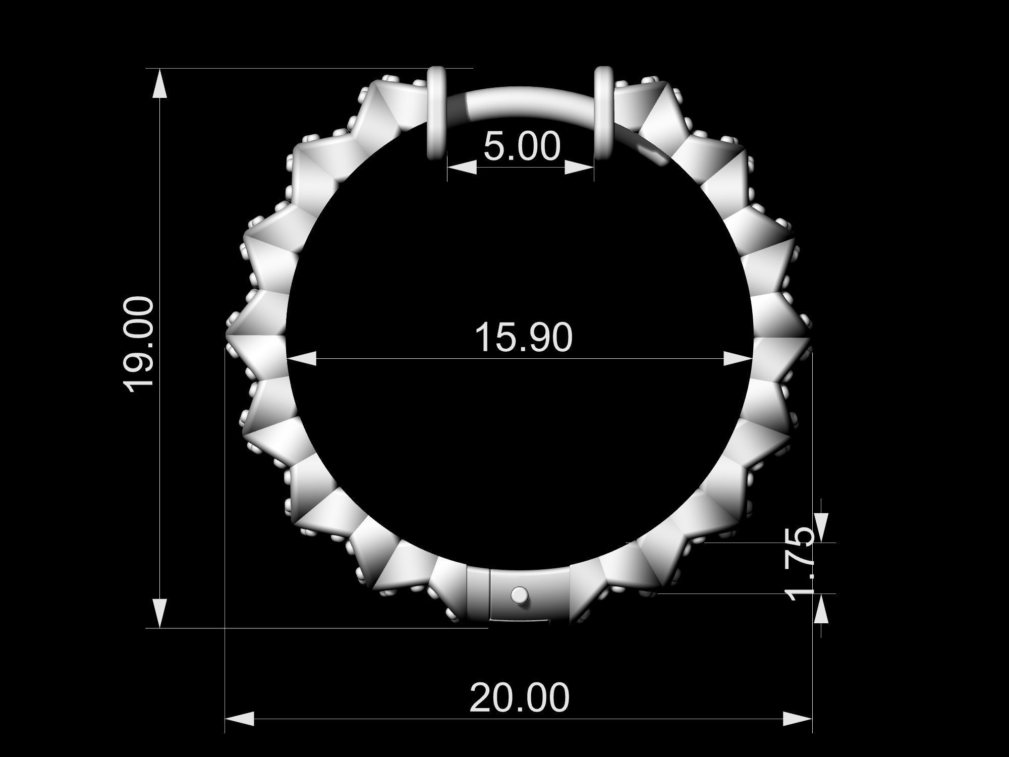 Brilliant Hoop earrings 3D print model_8