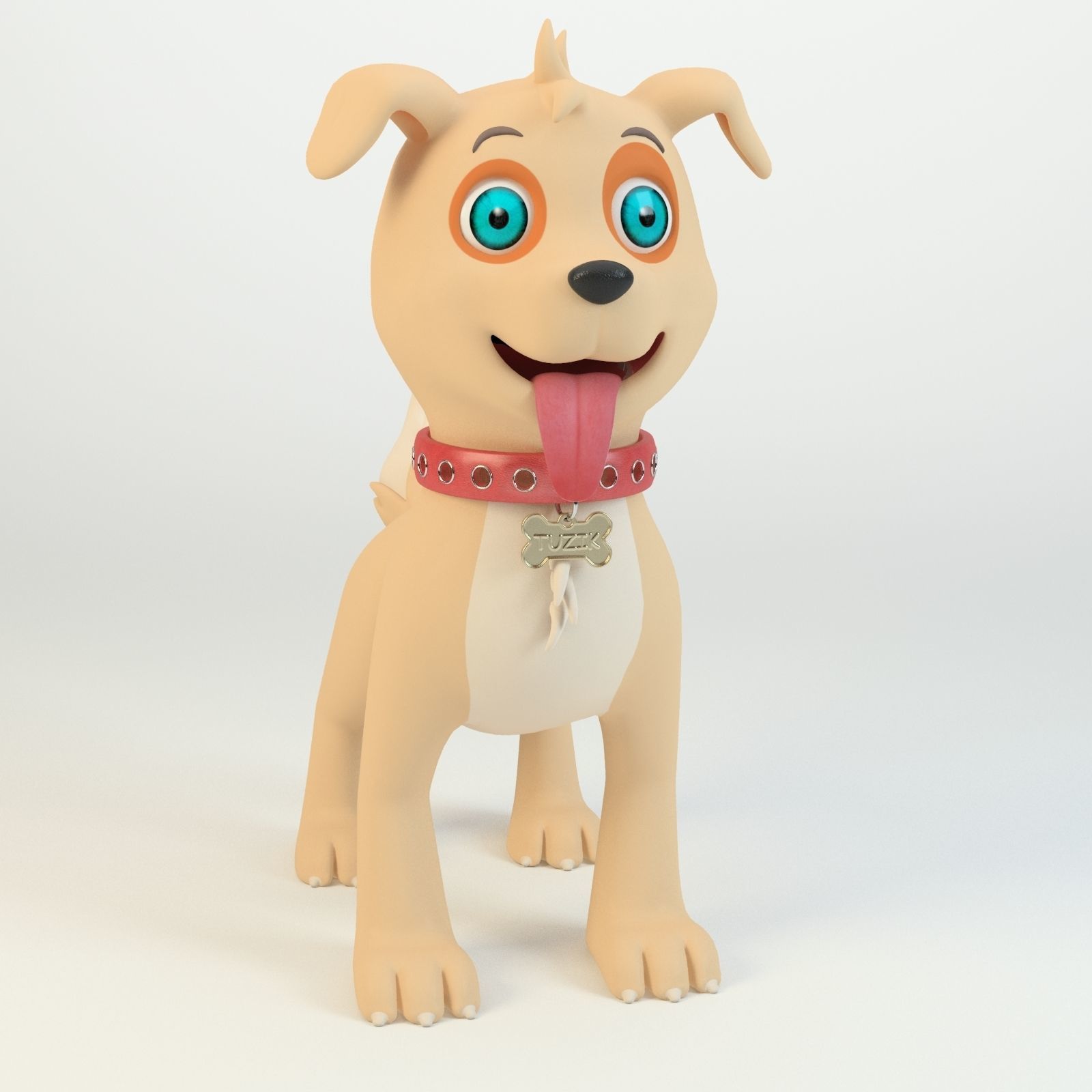 Dog cartoon 3D model Low-poly 3D model_3