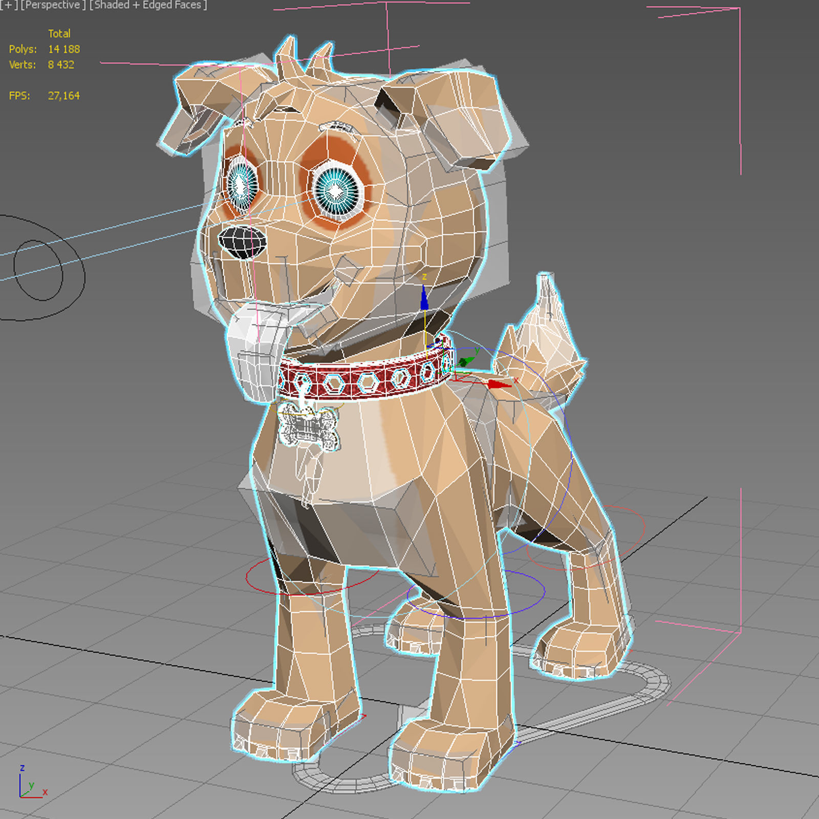 Dog cartoon 3D model Low-poly 3D model_10