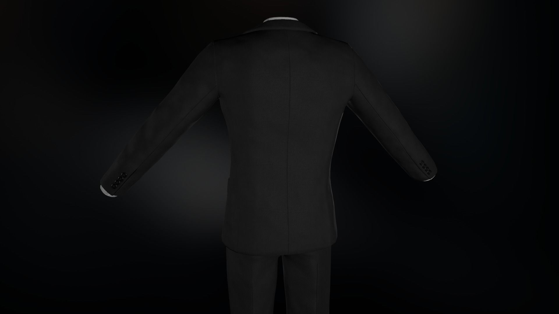 Black Suit With White Shirt Low-poly 3D model_5