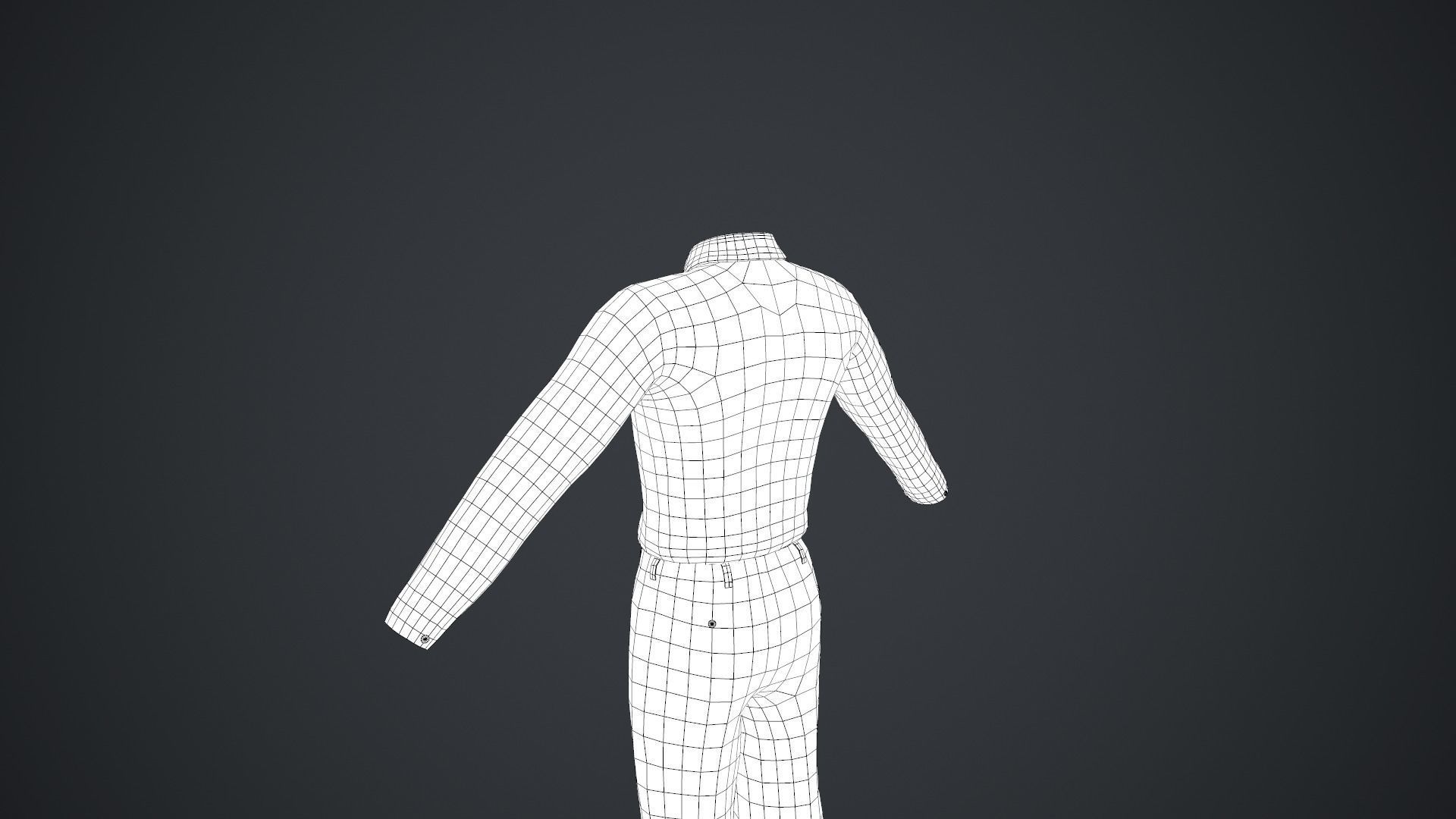 Black Suit With White Shirt Low-poly 3D model_36