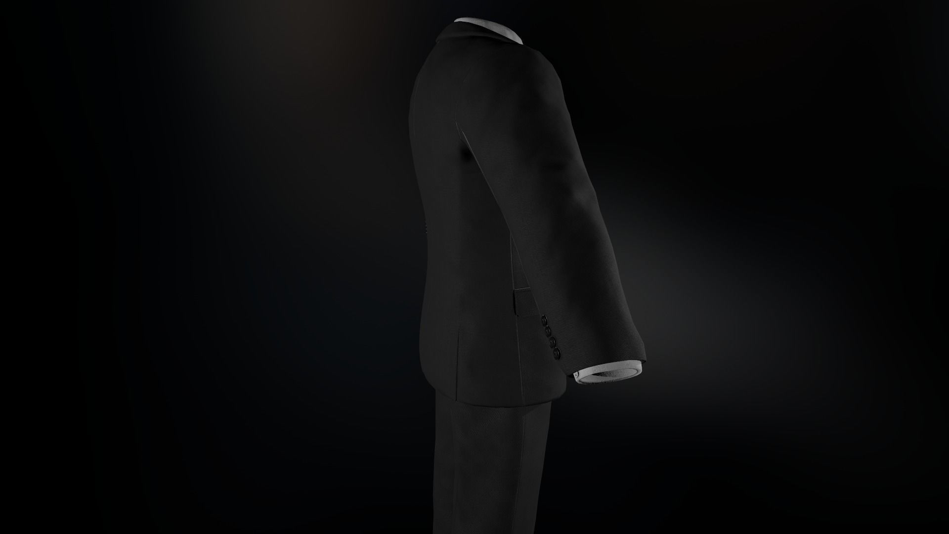 Black Suit With White Shirt Low-poly 3D model_3